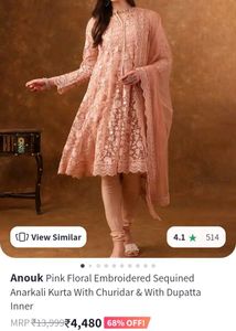 Anarkali Floral Embroidered Kurta Set