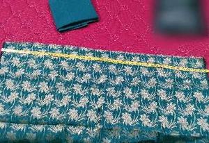 Elegant Teal Dress Material with Floral Border