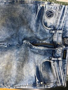 Stylish Blue Acid Wash Jeans