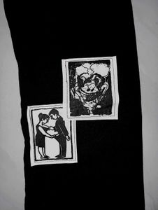 Graphic Goth-Style Black Pants