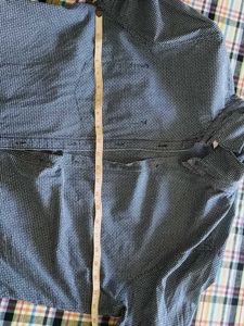 Stylish Men's Blue Dotted Button-Up Shirt