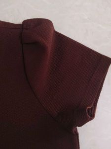 Maroon Puff Sleeve Top