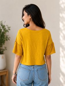 Yellow "Dreamer" T-Shirt with Tassels