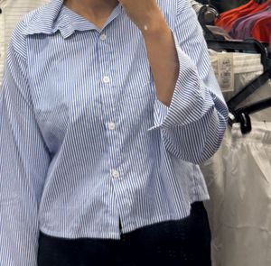 Blue Striped Classic Button-Up Shirt