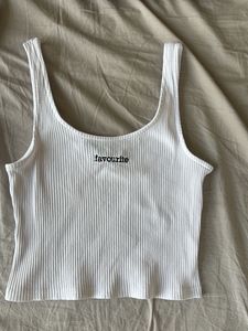 Classic Ribbed White Tank Top