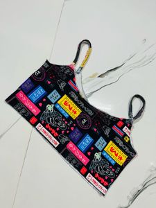Japanese Print Crop Top