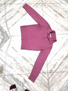Burgundy Knit Pullover Sweater