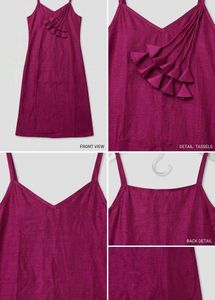 Chic Magenta Spaghetti Strap Kurti
