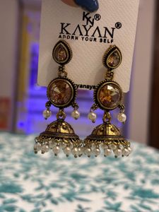 KAYAN Jhumka Earrings with Pearls
