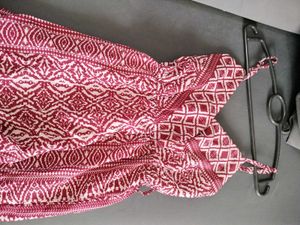 Maroon Geometric Print Jumpsuit