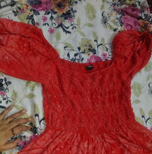 Darzi Red Paisley Print Mini Dress