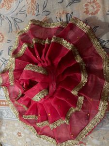 Red &amp; Gold Krishna Dress