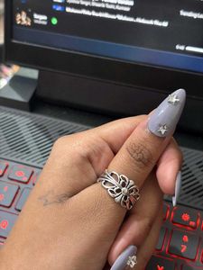 Gothic Red Heart Crown Ring