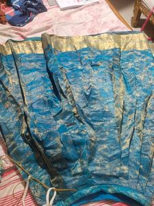 Blue  Lehenga Choli pure gold zari silk