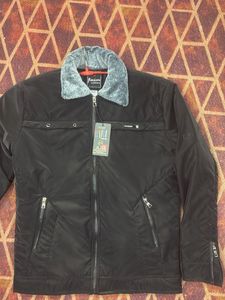 Premium Black Winter Jacket with Fur Collar