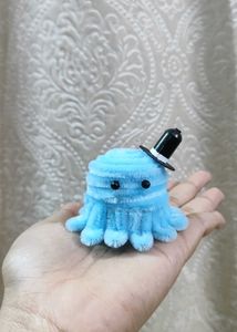 Cute Blue Octopus Plush Toy with Top Hat