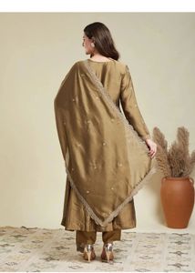 gown brown embroidery dress
