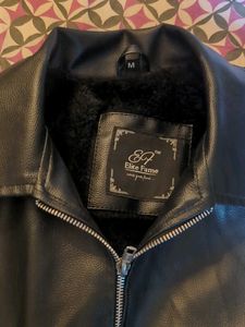 Classic Black Faux Leather Jacket