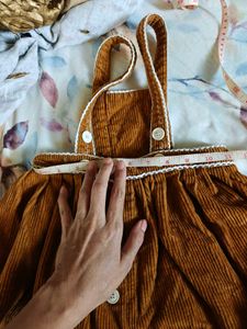 Cute Corduroy Pinafore Dress