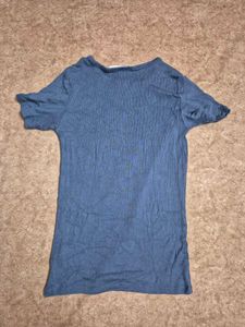 blue short sleeve y2k skims top