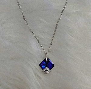 Blue Rubi Pure Silver Necklace