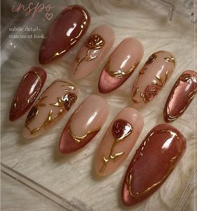 Elegant Rose Press-On Nails