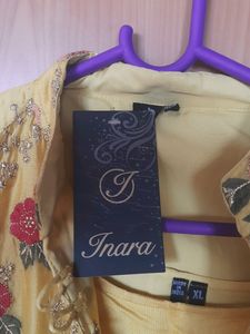 Embroidered Yellow Long Jacket and gown