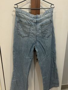 Zara-Light Wash Denim Jeans with Drawstring