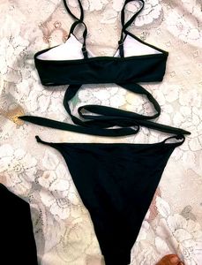 Chic Black Criss-Cross Bikini Set