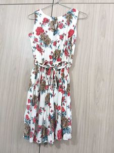 White Floral Midi Dress