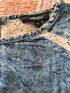 Denim &amp; Lace Top