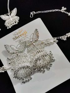 ☺️Silver Butterfly Jhumka Set 🦋