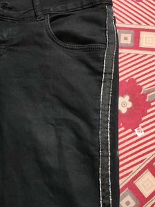 Black Jeans with Side Stripe