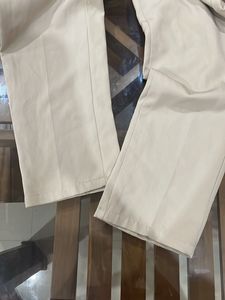 Women's Beige Wide-Leg Pants