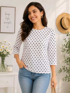 Polka Dot 3/4 Sleeve Top ⚫️⚪️