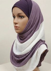 Crinkle Striped Hijab Scarf