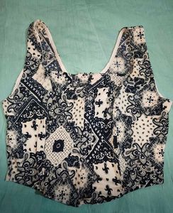 Paisley Print Sleeveless Top