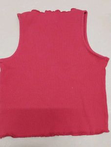 Ribbed Pink Sleeveless Top