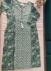 Green Printed 2 pc Kurta Set