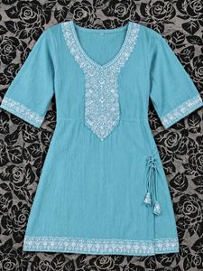 SELF DESIGNED SHORT KURTI 🩵
