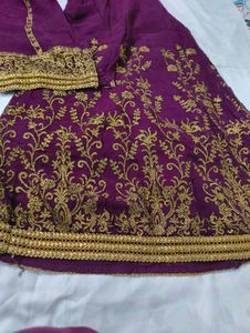 Purple Embroidered Lehenga Choli Set