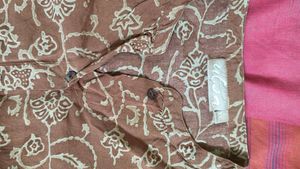 Brown Floral Print Kurta