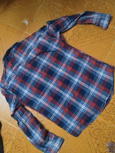 Men's Blue Plaid Flannel Shirt size (L)