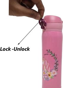 Unicorn Cartoon Printed Stainless Steel Sipper