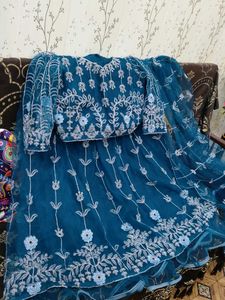 Teal blue Lehenga