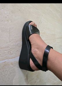 Crocs Black Wedge Sandals