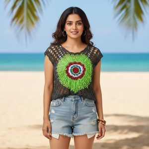 Boho Crochet Knit Top