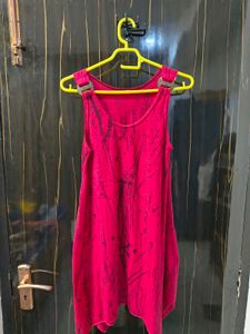Vibrant Pink Printed Tunic Top
