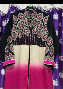 Elegant Black and Pink Kurta Set