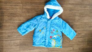 Baby Blue Puffer Jacket with Cute Dino